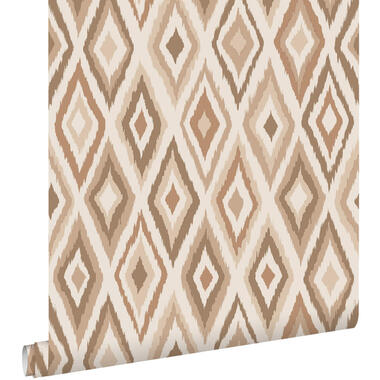 ESTAhome behang ruiten taupe - 50 x 900 cm