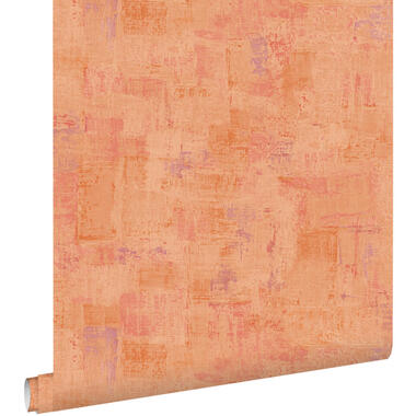 ESTAhome behang schilderachtige structuur terracotta oranje - 50 x 900 cm