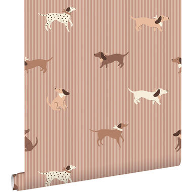 ESTAhome behang honden oudroze - 50 x 900 cm