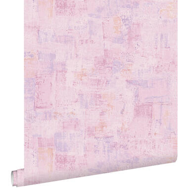 ESTAhome behang schilderachtige structuur lila paars - 50 x 900 cm