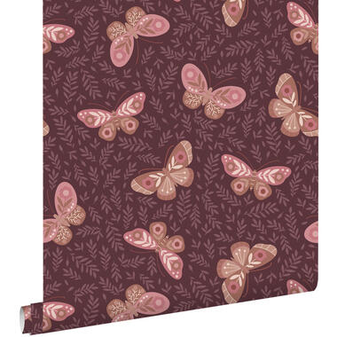 ESTAhome behang vlinders donker paars - 50 x 900 cm