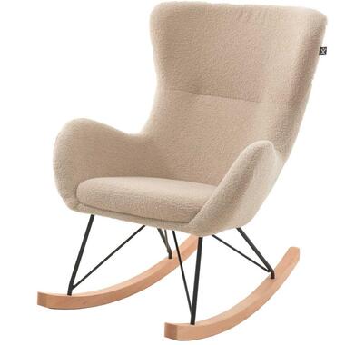 Schommelstoel Rocky - 96x75x101cm - beige boucléstof