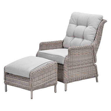 Veracruz wicker relax tuinstoel met voetenbank
