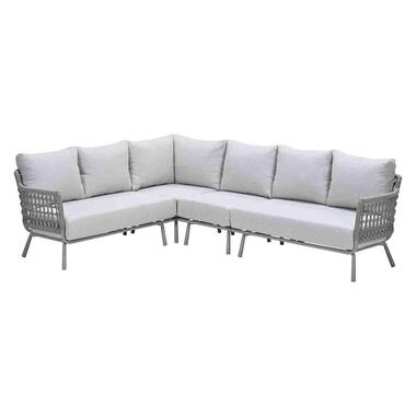 Aversa aluminium/rope hoek loungeset - taupe - valley sand