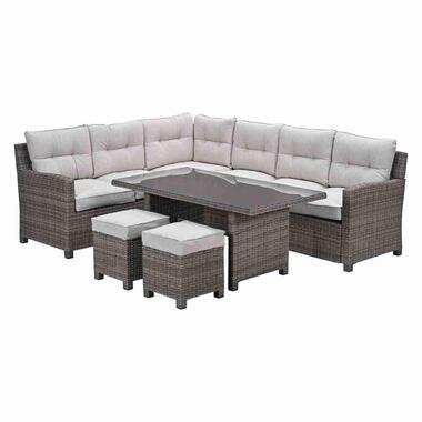 Blue Bird wicker lounge-dining set - links - grijs/ sand