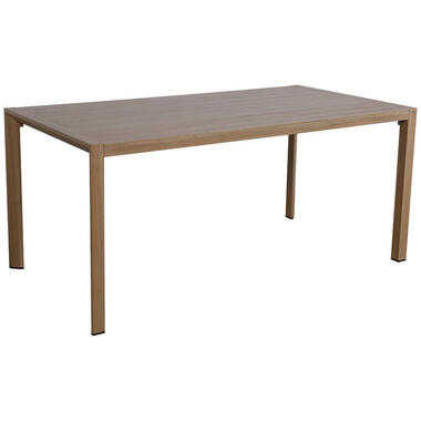 Felini tuintafel aluminium - 160x84 cm - light teak look