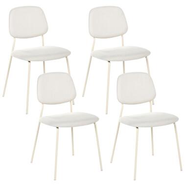 RILEY - Set van 4 eetkamerstoelen - Lichtbeige/Lichtbeige - Polyester