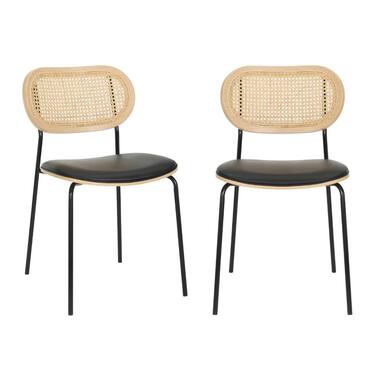 ALTIERE Set van 2 woonkamerstoelen - Bruin - 79x57x45 cm