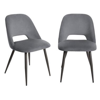 AIMABLE Set van 2 stoffen woonkamerstoelen - Oranje - 50x58x81,5 cm