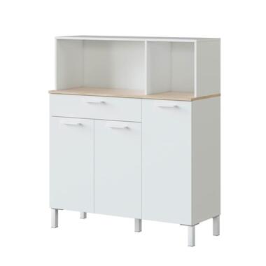 Buffet met 3 deuren en 1 lade Kira - Wit - 40x108x126 cm