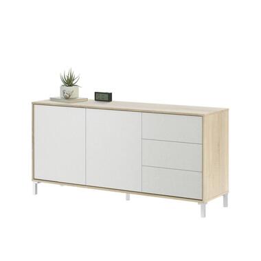 BROOKLYN Dressoir met 3 laden - grijs - 41x154x74 cm