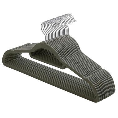 Set van 20 Antislip Fluweel Hangers met Draaibare Haken - Grijs - 45x0,5x23 cm
