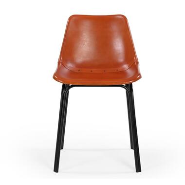 ROCKIE Leren stoel L45 cm - Zwart - 46x45x76 cm