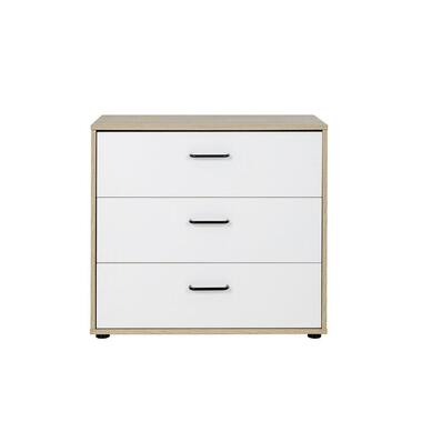 ERWAN Commode - Wit/Hout - 40x81x74 cm