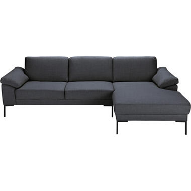 Bank Tom met chaise longue links - Basel - antraciet - Leen Bakker