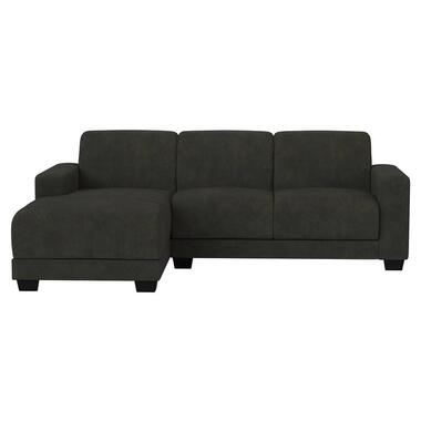 Bank Aberdeen met chaise longue links - Preston - antraciet - Leen Bakker