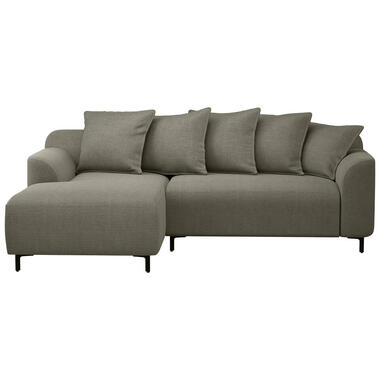 Leen Bakker Bank Elsa met chaise longue links - stof Eden - mokka