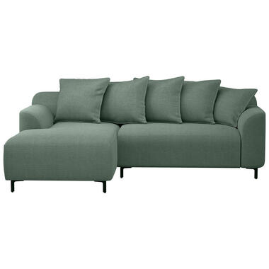 Leen Bakker Bank Elsa met chaise longue links - stof Eden - saliegroen
