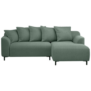 Leen Bakker Bank Elsa met chaise longue rechts - stof Eden - saliegroen