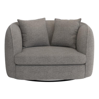 LOVESEAT ENZIO WANDY MEDIUM GREY DRAAIB. + 2 KUSSENS - Leen Bakker