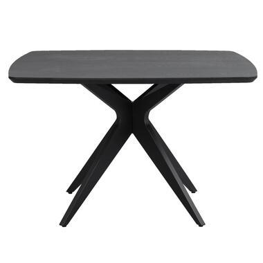 Eettafel Suzanne vierkant - zwart - 120x120 cm - Leen Bakker