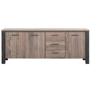 Dressoir Kai - donkerbruin eikenkleur - 84x217x50 cm - Leen Bakker