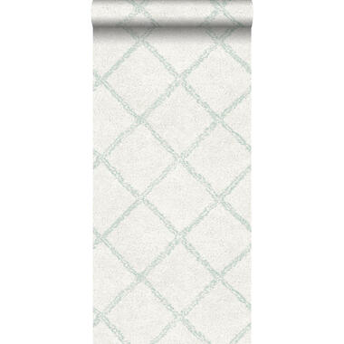 ESTAhome behang - oosters berber tapijt - groen, wit - 53 cm x 10,05 m product