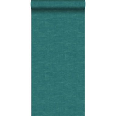 ESTAhome behang - linnenstructuur - petrolblauw - 53 cm x 10,05 m product