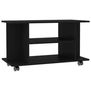 VIDAXL Tv-meubel met wieltjes 80x40x40 cm spaanplaat zwart product