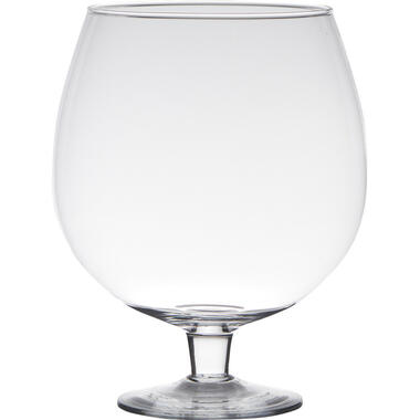 Bellatio Design Vaas Brandy - op voet - transparant - glas - 24 cm product