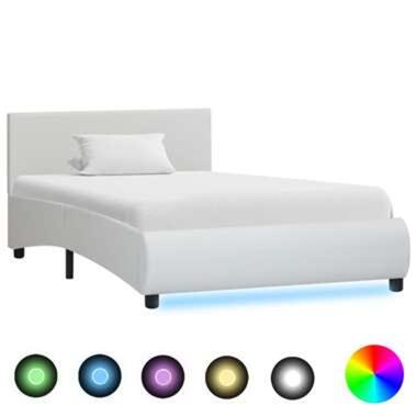 VIDAXL Bedframe met LED kunstleer wit 90x200 cm product