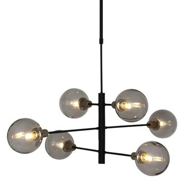 Steinhauer hanglamp Constellation - 6 lichts - Ø 105 cm - rook - zwart product