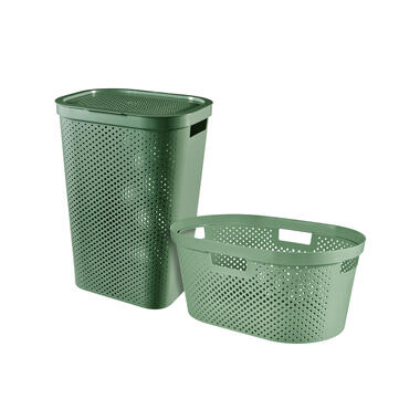 Curver Infinity Recycled Wasmand 60L + Wasmand 40L - Groen product
