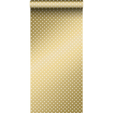 ESTAhome behang - kleine stippen - goud en wit - 0.53 x 10.05 m product