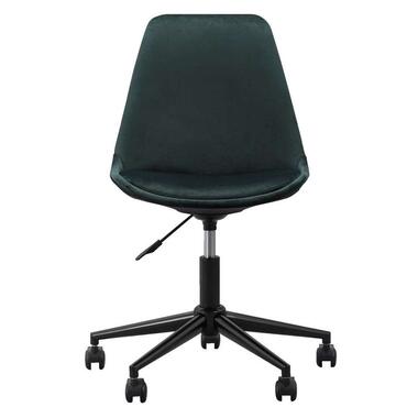 Leenbakker Bureaustoel Senja - velvet - groen - zwart metaal aanbieding