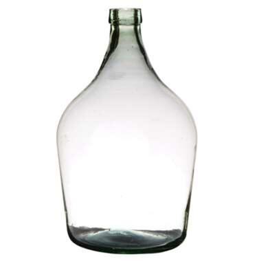 Bellatio Design Vaas - flessenvorm - transparant - glas - 25 x 39 cm product