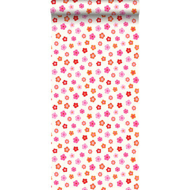 ESTAhome behang - bloemen - roze, rood en oranje - 53 cm x 10,05 m product