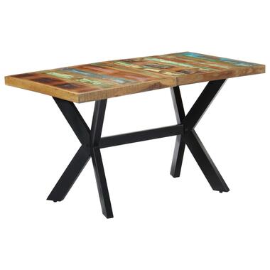 vidaXL Eettafel 140x70x75 cm massief gerecycled hout Multikleur product