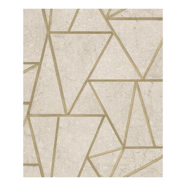 Dutch Wallcoverings - Exposure grafisch beige/goud - 0,53x10,05m product