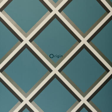 Origin behang - geometrische vormen - petrolblauw - 52 cm x 10,05 m product