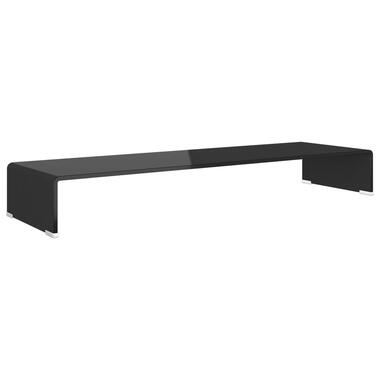 vidaXL TV-meubel/monitorverhoger zwart 100x30x13 cm glas product