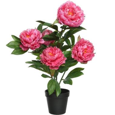 Bellatio flowers & plants Kunstplant - pioenroos Paeonia - 57 cm product