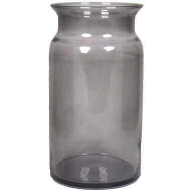 Floran Glazen melkbus vaas/vazen zwart 7 liter smalle hals 16 x 29 cm product