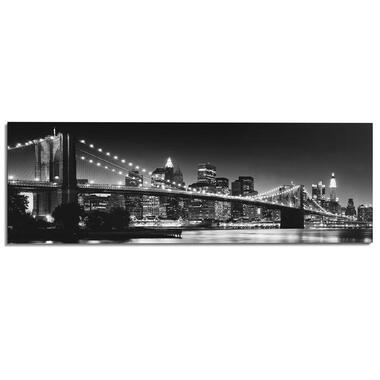 Schilderij - Brooklyn Bridge - 52x156 cm Hout product
