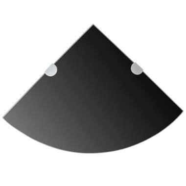 vidaXL Hoekplank met chromen dragers zwart 25x25 cm glas product