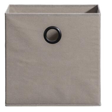 Opbergbox Kenzi stof - taupe - 31x31x31 cm - Leen Bakker