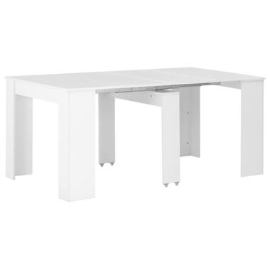VIDAXL Eettafel verlengbaar 175x90x75 cm hoogglans wit product