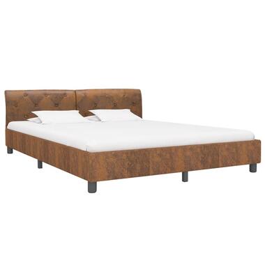 vidaXL Bedframe kunstsuède bruin 160x200 cm product