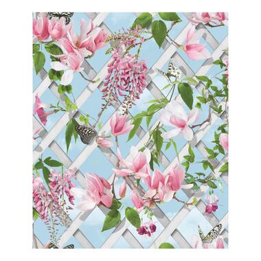 Dutch Wallcoverings - Horizons bloemen/vlinder blauw/roze - 0,53x10,05 product