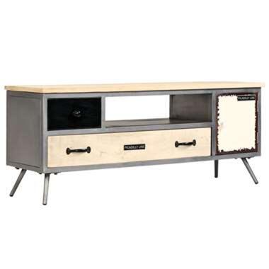 VIDAXL Tv-meubel 120x30x45 cm massief mangohout en staal product
